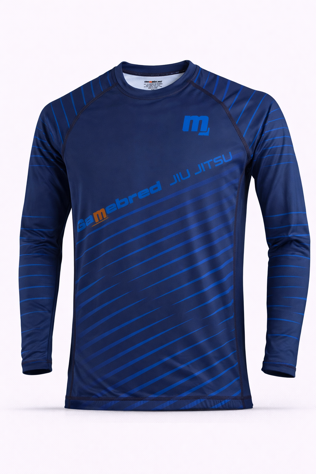 Gamebred Blue Stripe Long Sleeve Rash Guard | Jiu-Jitsu · No-Gi · MMA