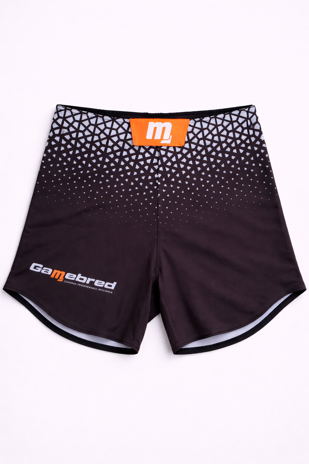 Gamebred Black & White Fight Shorts | MMA · Muay Thai · BJJ · Training